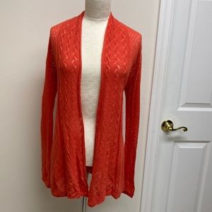 Orange Anthropologie lightweight cardigan tie in the front or back